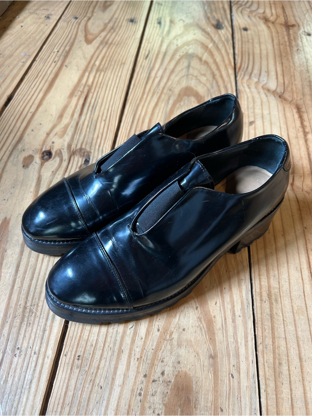Acne Black Leather Slip-On Loafers